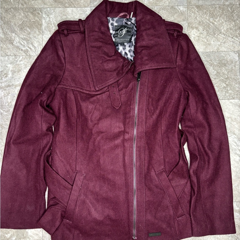 Sean John Women's Burgundy Trench Coat